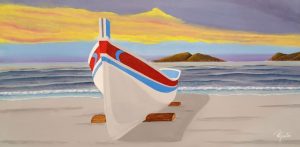 Título: Fim de Tarde na Praia Autor: Phyllis D' Avila dos Santos Dimensões: 42 x 85 cm Linguagem: Artes Visuais Técnica: Acrílica Sobre Tela Tombo: 54535